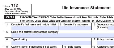 IRS Form - Life Insurance Statement