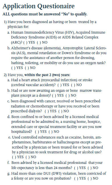 Simplified Questions for almost guaranteed issue life Fidelity Life - Simplified Questions